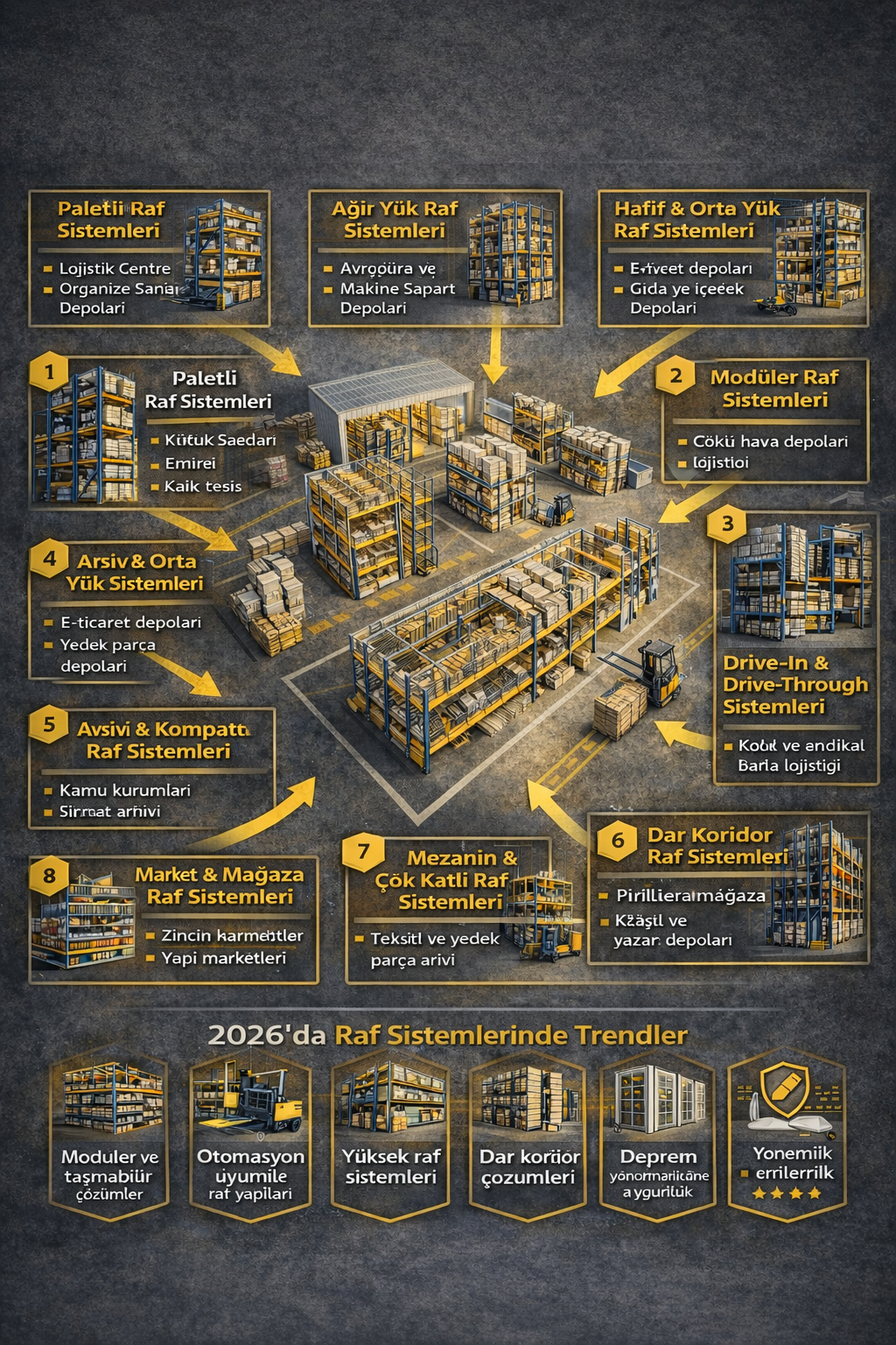 Raf Sistemleri Türleri ve Kullanım Alanları (2026 Güncel Rehber)