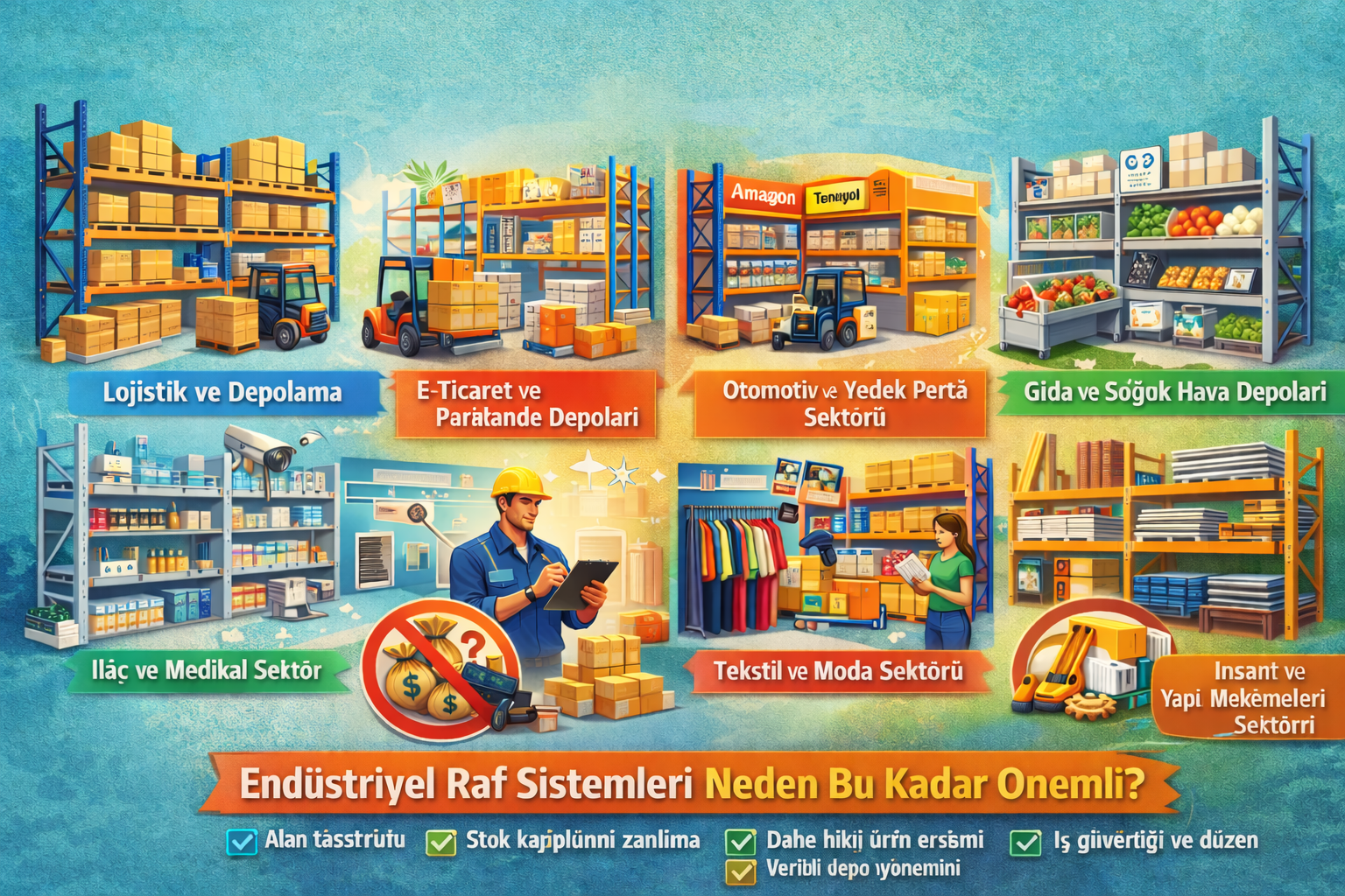 Endüstriyel Raf Sistemleri Hangi Sektörlerde Kullanılır?